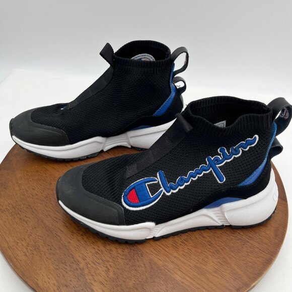 Champion Big Kids Rally Future Mid Casual Sneakers Black/Blue Boys Size 2 - Picture 2 of 15